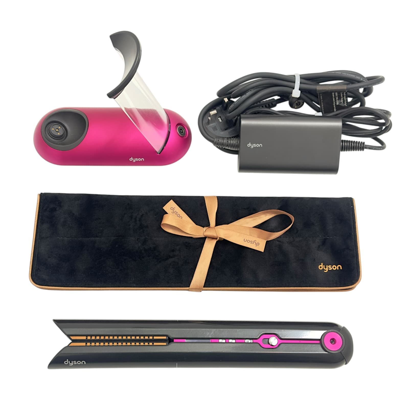 Dyson Corrale HS03 Cordless Hair Straightener Nickel/Fuchsia - Complete Set
